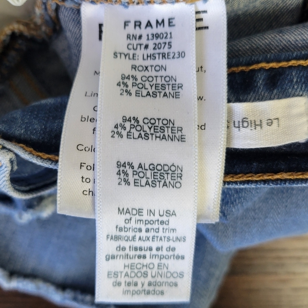 FRAME // le high straight medium blue super soft stretch denim roxton - Picture 11 of 16